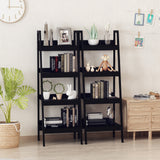 Set of 2, 4 Tier Ladder Shelf Bookcase, Multi-Use Display Rack, Storage Shelving Unit Display Stand