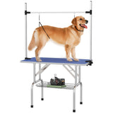 Table de toilettage pour chien avec 2 sangles de sécurité panier de rangement