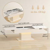 Extendable Coffee Table with LED Lights, Modern High Gloss Center Table with Hidden Storage for Living Room