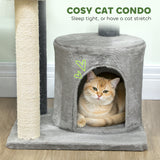 Cat Tree Cat Tower Multi-Level with Sisal Scratching Post for Kittens and Adults Grey Large 41