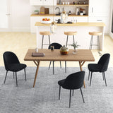 Modern Dining Chairs, Mid-Back Velvet-touch Upholstery Side Chair, Set of 4