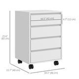 4 Drawer File Cabinet, Vertical Filing Cabinet with Wheels, Modern Printer Stand for Home Office
