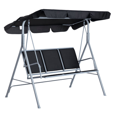 3-Seater Patio Swing, Outdoor Swing Chair, A Frame Porch Swing with Canopy Garden Hammock Glider Bed