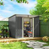 9' x 6.5' Outdoor Metal Garden Shed Utility Tool Storage Steel Backyard