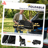 Double Pet Stroller, Foldable Dog Stroller with 2-Seater Carrier, Storage Basket