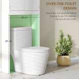 Over The Toilet Storage Cabinet, Freestanding 4-Tier Bathroom Organizer with Adjustable Shelf and 2 Doors