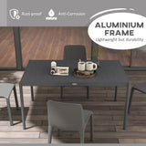Outdoor Dining Table w/ Aluminium Frame, 57