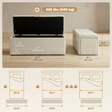 Storage Ottoman, Upholstered Velvet End of Bed Bench
