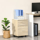 Mobile Filing Cabinet, Vertical File Cabinet with 2 Drawers, Wheels, for Letter or A4 File