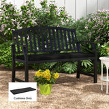 2-Seater Patio Bench Cushion Outdoor Seat Swing Replacement Pad with Zipper Cover