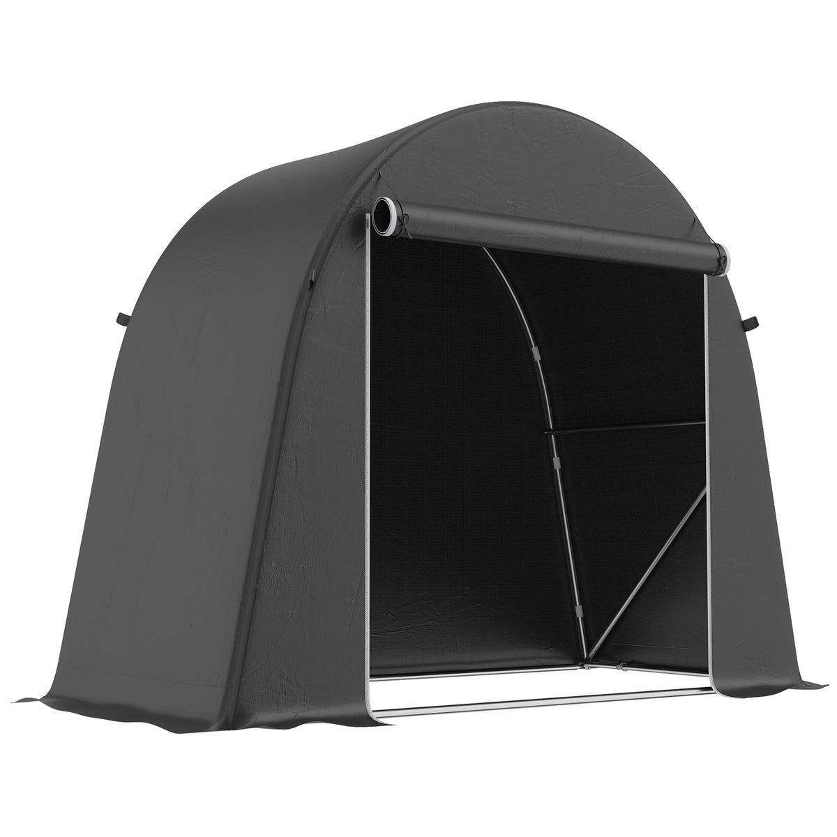 8' x 4' Portable Shed, Waterproof Bike Tent with Roll-up Zipper Door and Galvanised Metal Frame for Bike