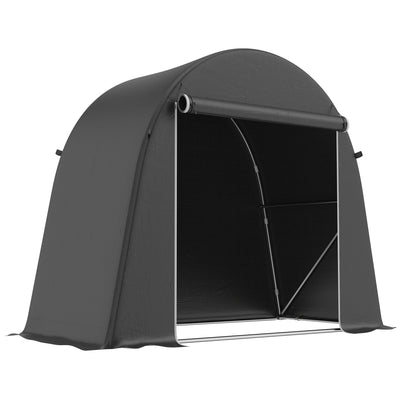 8' x 4' Portable Shed, Waterproof Bike Tent with Roll-up Zipper Door and Galvanised Metal Frame for Bike