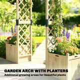 Wooden Garden Arch with 2 Planter Boxes