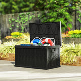 70 Gallon Deck Box, Resin Outdoor Storage Box with Handles