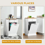 Kitchen Tilt Out Trash Bin Cabinet, Trash Can Holder with Drawer