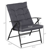 Ensemble 2 chaises pliantes extérieures dossier ajustable, chaises camping rembourées pour événements