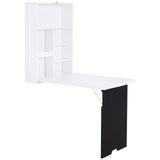 Wall Mounted Table Fold Out Convertible Desk, Multi-Functional Space Saving Computer Desk with Writing Floating Board for Students