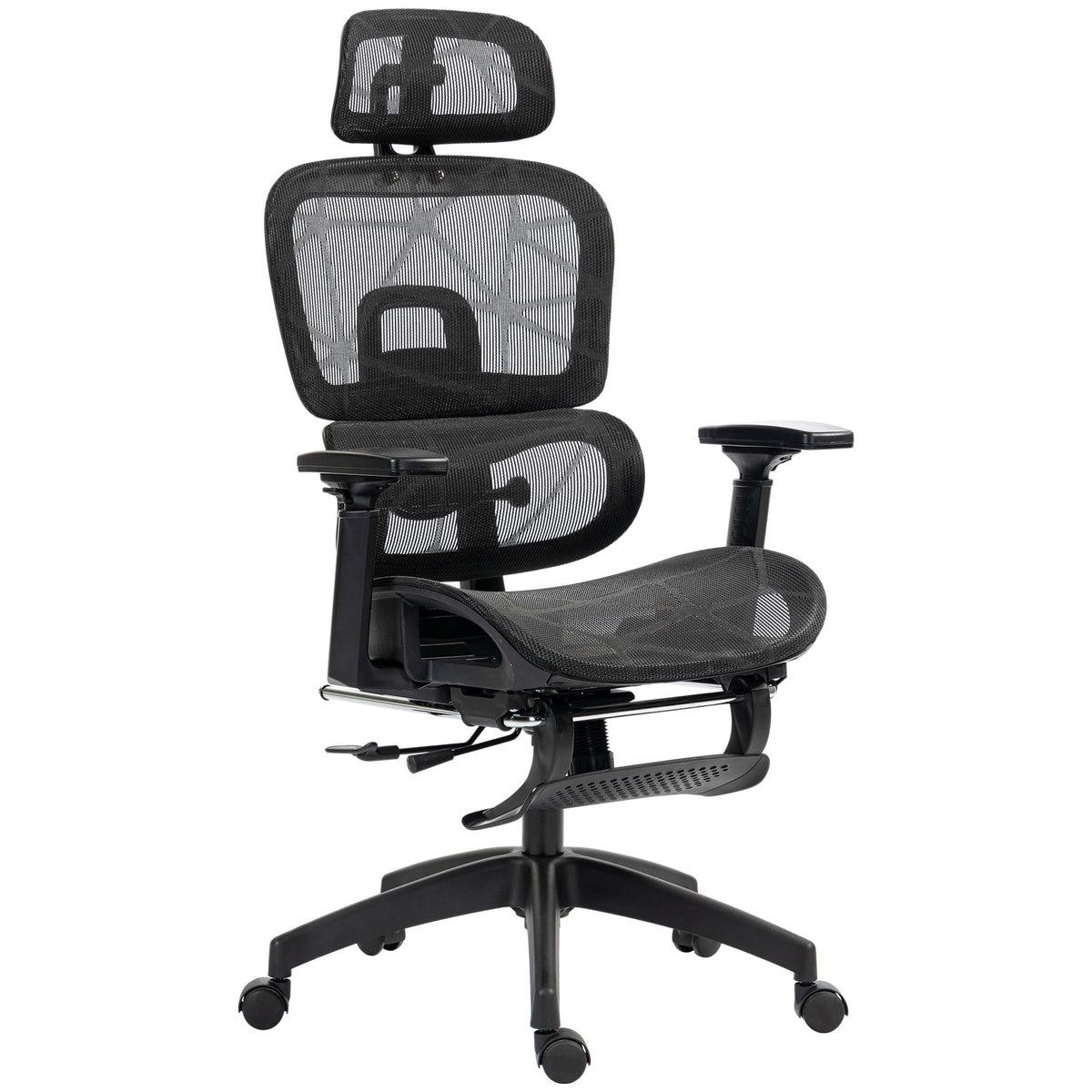 Mesh Office Chair with 3D Armrest, High Back Desk Chair with Lumbar Support, 135° Reclining, Adjustable Headrest