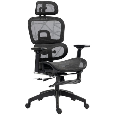 Mesh Office Chair with 3D Armrest, High Back Desk Chair with Lumbar Support, 135° Reclining, Adjustable Headrest