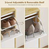 Armoire à Chaussures Étroite, Armoire de Rangement pour Chaussures Brillant Haute Brillance avec
