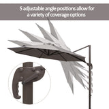 Parasol de patio cantilever 10pi avec rotation 360°