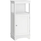 Modern Bathroom Floor Cabinet with Open Shelf, Freestanding Storage Organizer Unit with Single Door for Home Office