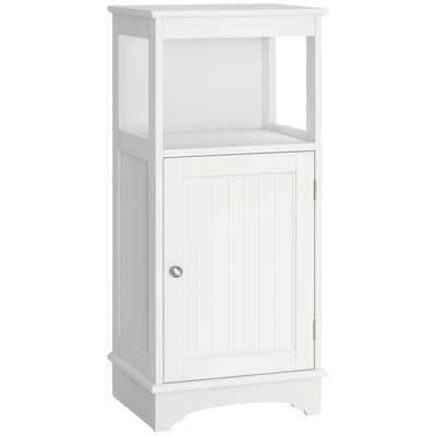 Modern Bathroom Floor Cabinet with Open Shelf, Freestanding Storage Organizer Unit with Single Door for Home Office