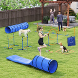 13-Piece Dog Agility Training Equipment Set, Pet Obstacle Course with 2 Tunnels, Adjustable Jumps
