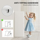 Armoire de salle de bain 4 tiroirs, armoire de rangement étroite autoportante avec poignées rainurées pour petits espaces