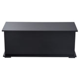 Coffre de rangement de 99 cm avec 2 charnières de sécurité, organisateur de rangement avec couvercle rabattable