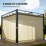 10' x 10' Outdoor Gazebo, UPF30+ Free Standing Metal Pergola Kit