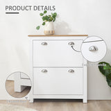 Armoire à chaussures moderne avec 2 tiroirs rabattables et tablettes ajustables, organiseur de rangement pour 12 paires pour entrée