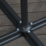 9.7ft Offset Patio UmbrellaCantilever Parasol with Crank Handle, 8 Ribs and Cross Base for Outdoor