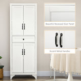 Freestanding Storage Cabinet, Kitchen Pantry Cabinet with 2 Shelves, 4 Doors