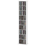 8-Tier DVD Shelf with 6 Adjustable Shelves, Holds 360 CDs, 185 DVDs or 185 Blu-rays