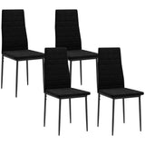 Chaises de salle à manger dossier haut, chaises d'appoint modernes en cuir PU rembourré avec pieds métalliques pour cuisine
