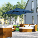 8' x 8' Square Patio Hanging Offset Umbrella with 360° Rotation