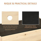46'' x 24'' Raised Garden Bed, Wooden Elevated Planter Box with Non-Woven Liner for Vegetable