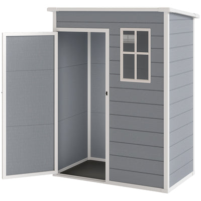5 x 3FT Garden Shed with Floor, Outdoor Storage Shed with Lockable Door
