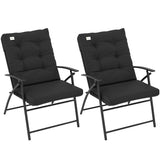 Ensemble 2 chaises pliantes extérieures dossier ajustable, chaises camping rembourées pour événements