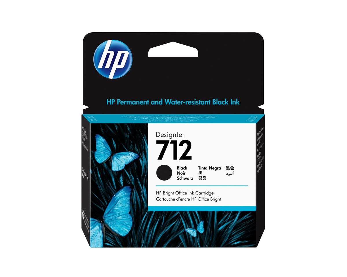 Cartouche d'encre HP 712 noire 80 ml pour DesignJet