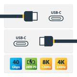 StarTech.com 1.6ft (50cm) USB4 Cable 40Gbps, 240W (5A) Power Delivery