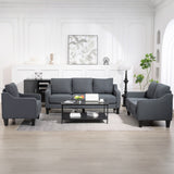 Armchair, Modern Accent Chair with Pocket Spring, Linen Upholstered, Thick Padded