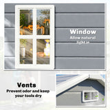 6x4.5FT Plastic Shed, Lockable Garden Tool Storage House with Double Doors and Vent