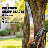 2-In-1 Manual Pole Saw, Secateurs with Safety Lock, 6.5ft Aluminium Telescopic Pole Pruner