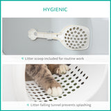 Litière pour chat avec tunnel anti-sable, ouverture supérieure