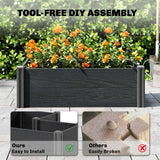 Kit de lit de jardin surélevé en vinyle, boîte de jardin surélevée 3 x 3 x 1 pi avec fond ouvert