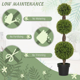 Ensemble de 2 topiaires en forme de boule de buis artificiel