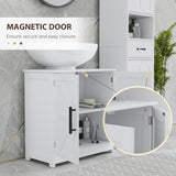 Armoire de rangement sous lavabo de style ferme, armoire sous évier avec 2 portes de grange et étagère ajustable