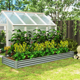 12 x 4 x 1ft Galvanized Raised Garden Bed, Reinforced Outdoor Planter Box with Open Bottom